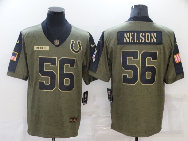 Nike Colts 56 Quenton Nelson Olive 2021 Salute To Service Limited Jersey