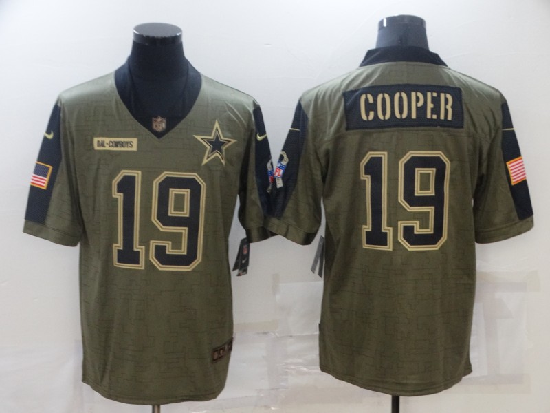 Nike Cowboys 19 Amari Cooper Olive 2021 Salute To Service Limited Jersey