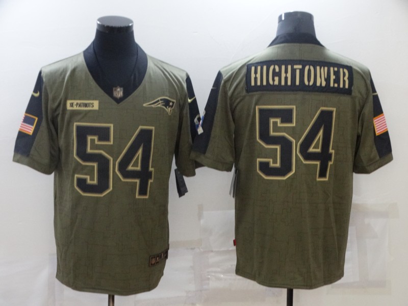 Nike Patriots 54 Dont'a Hightower Olive 2021 Salute To Service Limited Jersey