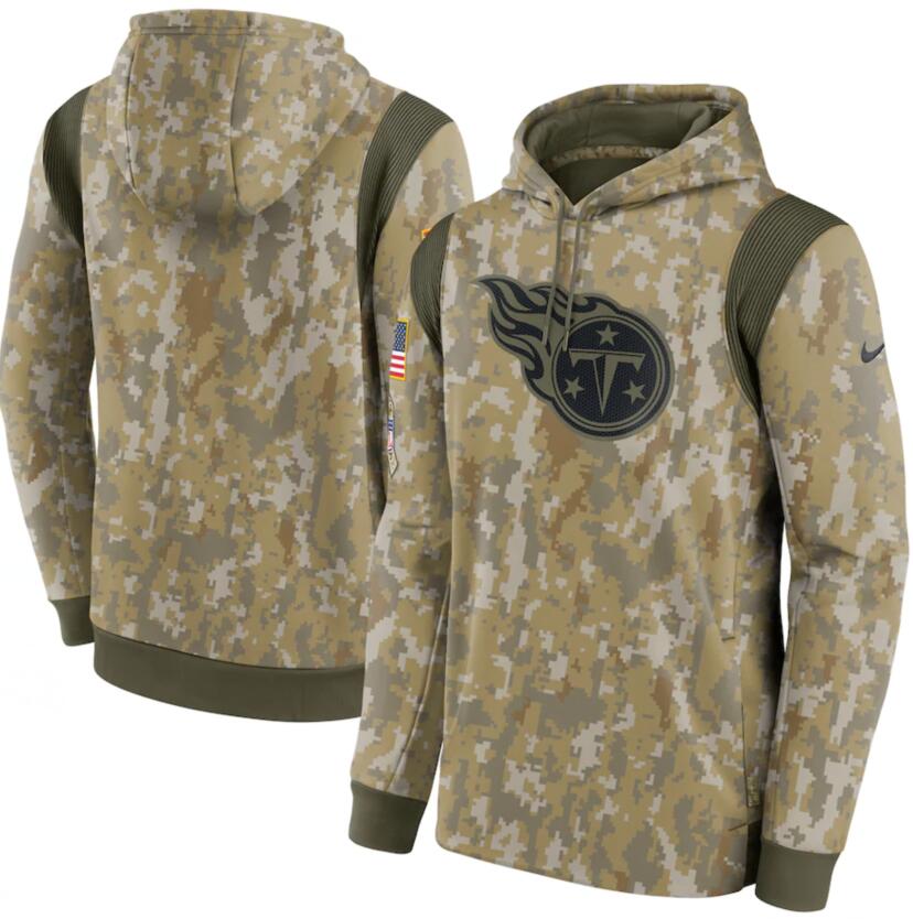 Men's Tennessee Titans Nike Camo 2021 Salute To Service Therma Performance Pullover Hoodie - Click Image to Close