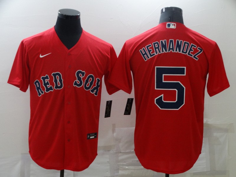 Red Sox 5 Enrique Hernandez Red Nike Cool Base Jersey