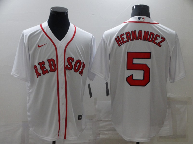 Red Sox 5 Enrique Hernandez White Nike Cool Base Jersey