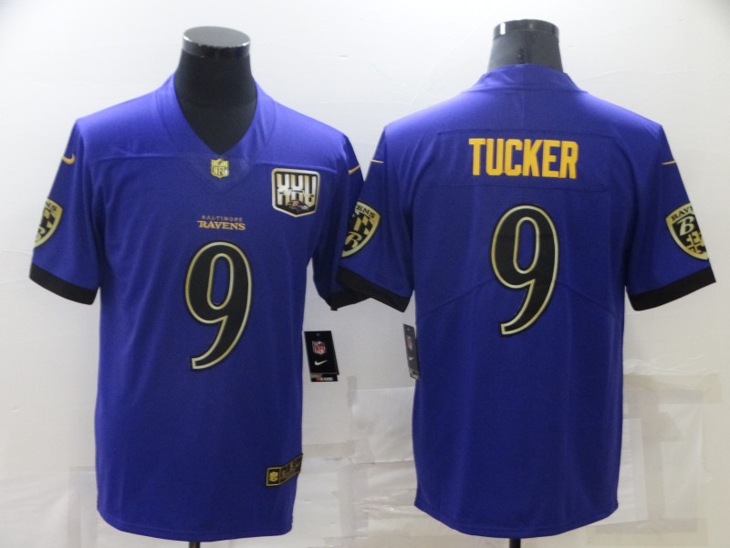 Nike Ravens 9 Justin Tucker Purple 25th Season Patch Vapor Untouchable Limited Jersey - Click Image to Close
