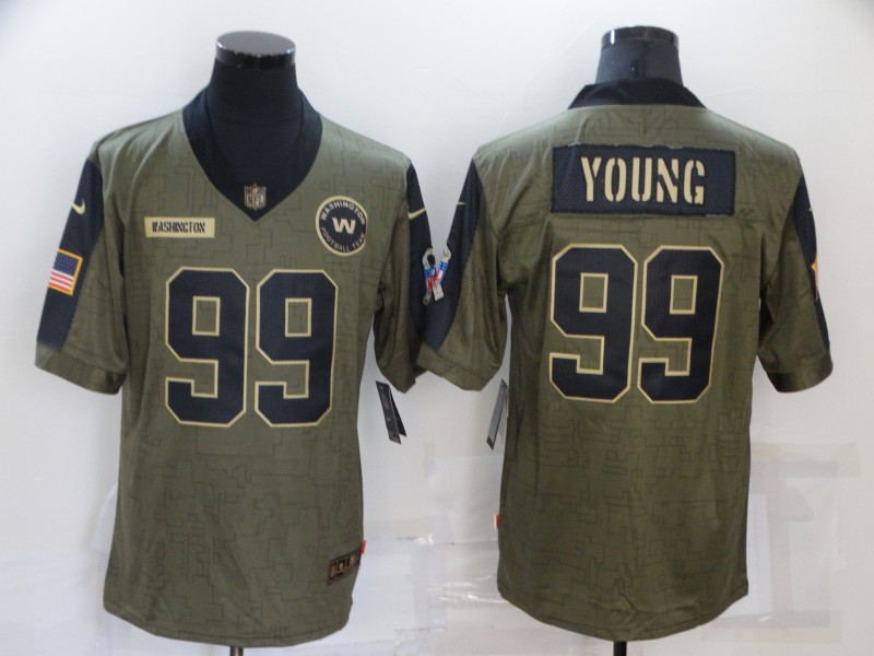 Nike Washington Football Team 99 Chase Young Olive 2021 Salute To Service Limited Jersey - Click Image to Close