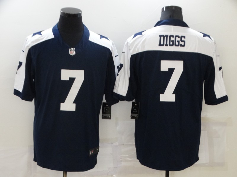 Nike Cowboys 7 Trevon Diggs Navy Thanksgiving Vapor Untouchable Limited Jersey
