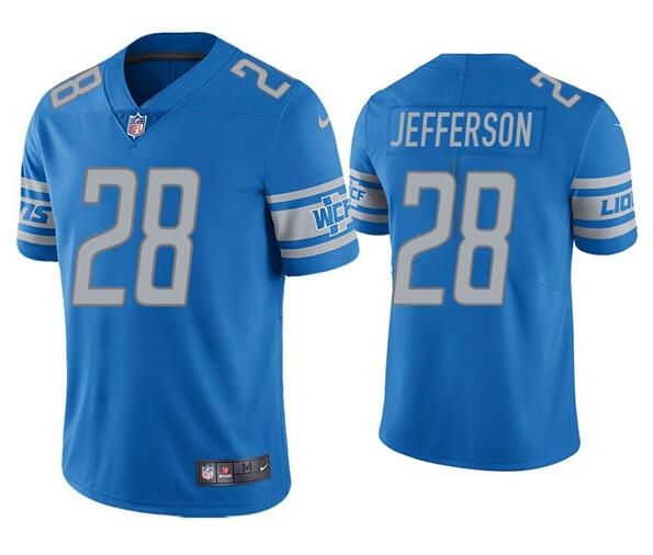 Nike Lions 28 Jermar Jefferson Blue Vapor Untouchable Limited Jersey - Click Image to Close