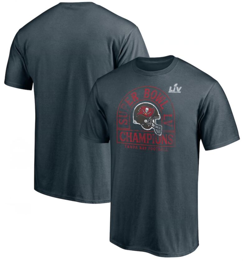 Men's Tampa Bay Buccaneers Fanatics Branded Charcoal Super Bowl LV Champions Coin Toss T-Shirt
