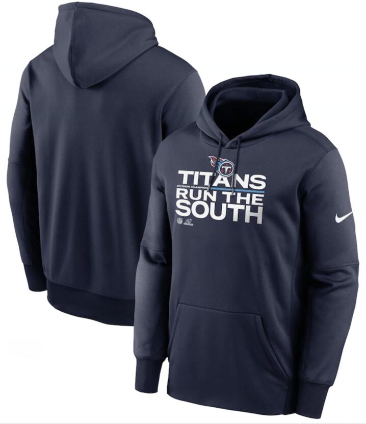 Men's Tennessee Titans Nike Navy 2021 AFC South Division Champions Trophy Collection Pullover Hoodie