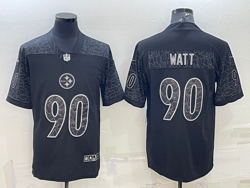 Nike Steelers 90 T.J. Watt Black RFLCTV Limited Jersey