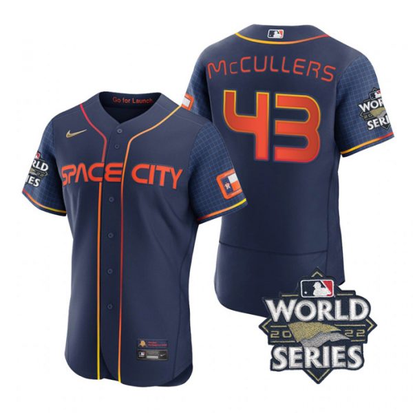 Astros 43 Lance Mccullers Navy Nike 2022 World Series City Connect Flexbase Jersey