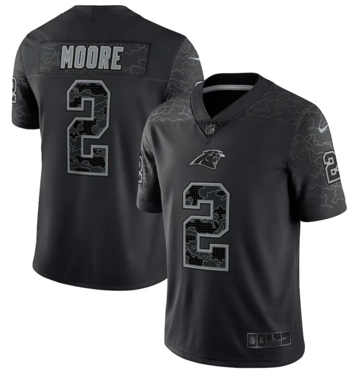 Nike Panthers 2 D.J. Moore Black RFLCTV Limited Jersey - Click Image to Close