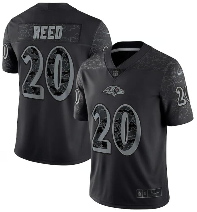 Nike Ravens 20 Ed Reed Black RFLCTV Limited Jersey Nike Ravens 20 Ed Reed Black RFLCTV Limited Jersey