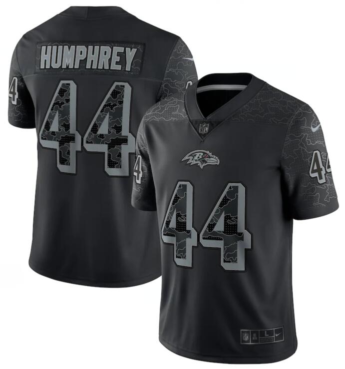 Nike Ravens 44 Marlon Humphrey Black RFLCTV Limited Jersey - Click Image to Close