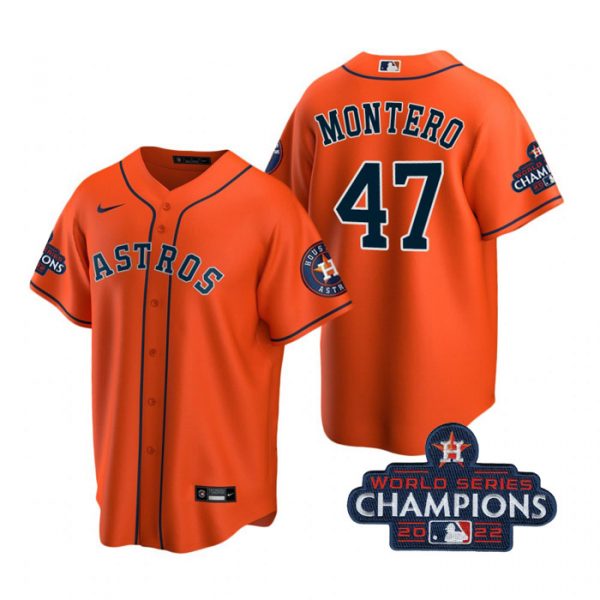 Astros 47 Rafael Montero Orange 2022 World Series Champions Cool Base Jersey