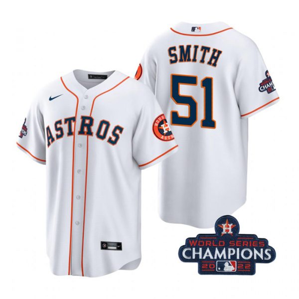 Astros 51 Will Smith White 2022 World Series Champions Cool Base Jersey