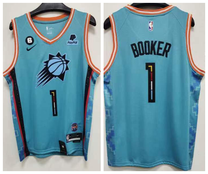 Suns 1 Devin Booker Blue 2023 Nike City Edition Swingman Jersey