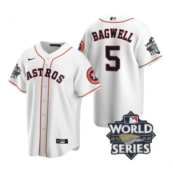 Astros 5 Jeff Bagwell White Nike 2022 World Series Cool Base Jersey