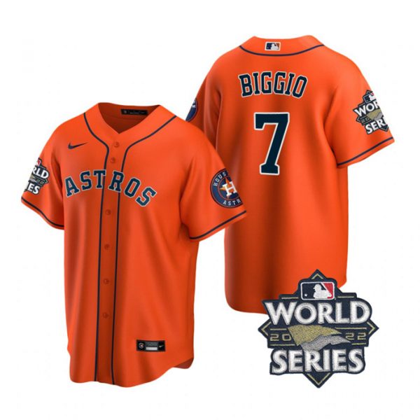 Astros 7 Craig Biggio Orange Nike 2022 World Series Cool Base Jersey