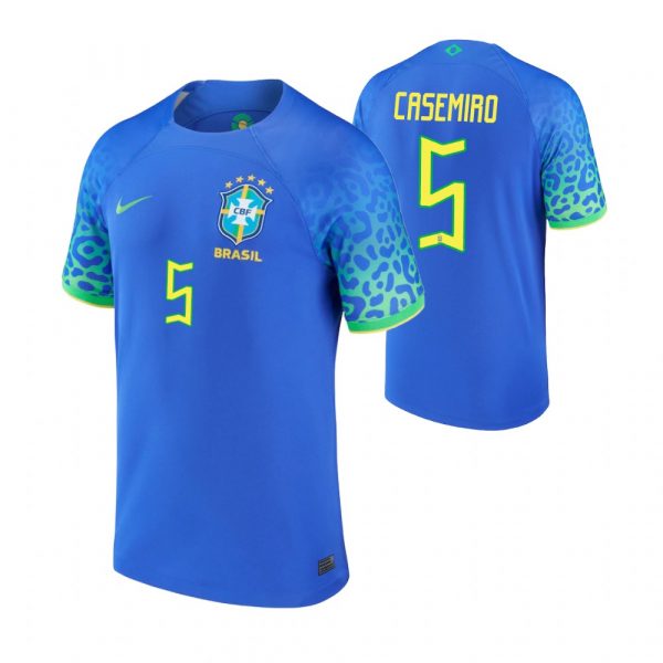 Brazil 5 CASEMIRO Away 2022 FIFA World Cup Thailand Soccer Jersey - Click Image to Close