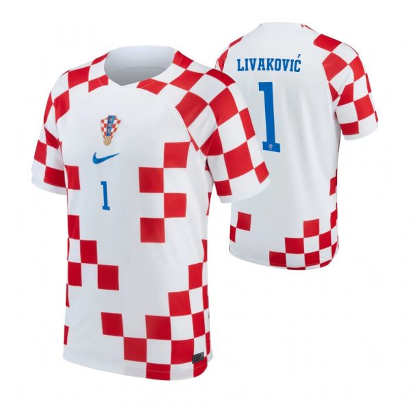 Croatia 1 LIVAKOVIC Home 2022 FIFA World Cup Thailand Soccer Jersey - Click Image to Close