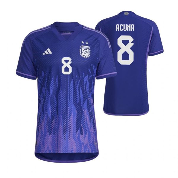 Argentina 8 ACUNA Away 2022 FIFA World Cup Thailand Soccer Jersey - Click Image to Close