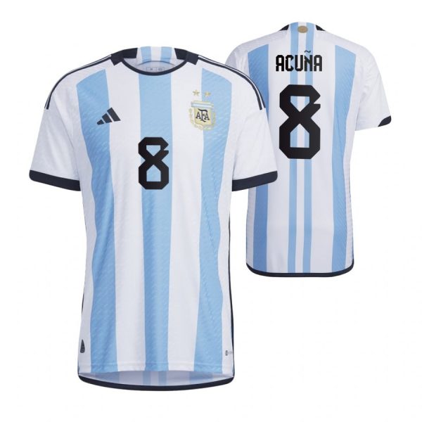 Argentina 8 ACUNA Home 2022 FIFA World Cup Thailand Soccer Jersey - Click Image to Close