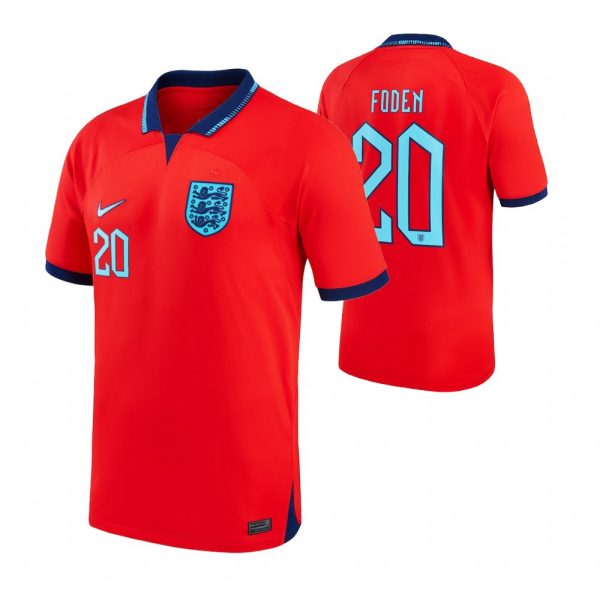 England 20 FODEN Away 2022 FIFA World Cup Thailand Soccer Jersey - Click Image to Close