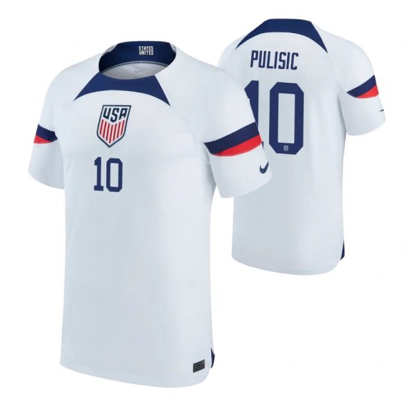 The USA 10 PULISIC Home 2022 FIFA World Cup Thailand Soccer Jersey