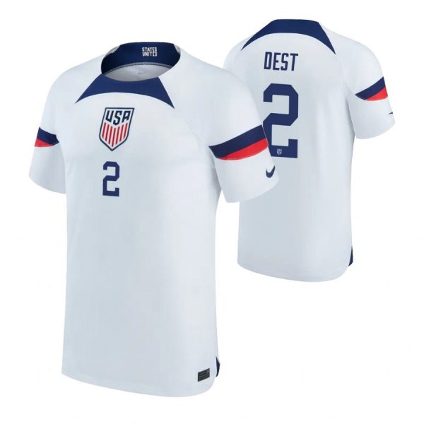 The USA 2 DEST Home 2022 FIFA World Cup Thailand Soccer Jersey