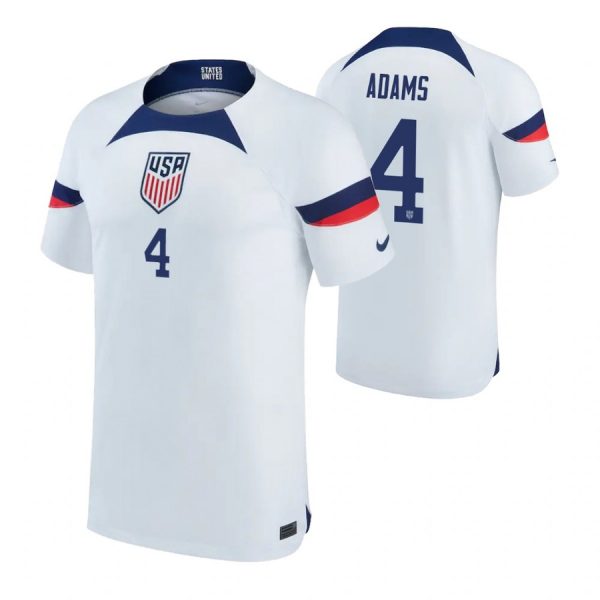 The USA 4 ADAMS Home 2022 FIFA World Cup Thailand Soccer Jersey