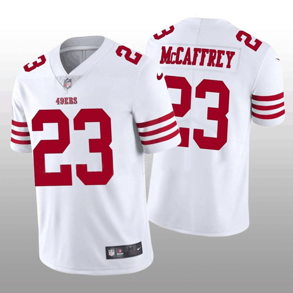 Nike 49ers 23 Christian McCaffrey White Color Rush Vapor Untouchable Limited Jersey - Click Image to Close
