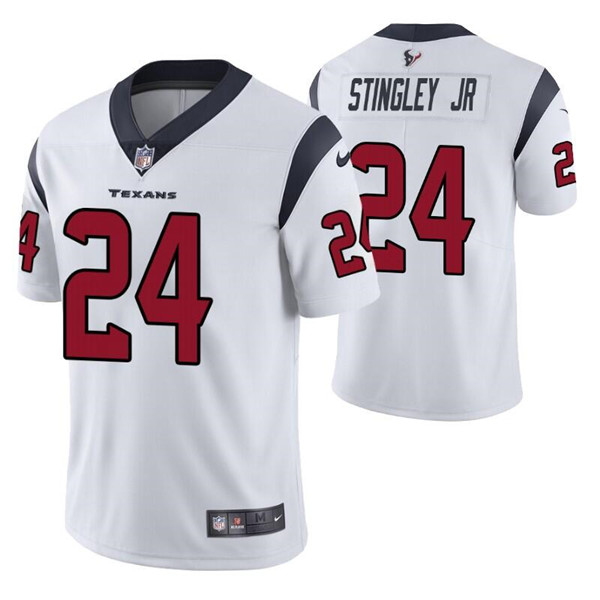 Nike Texans 24 Derek Stingley Jr. White Vapor Untouchable Limited Jersey - Click Image to Close