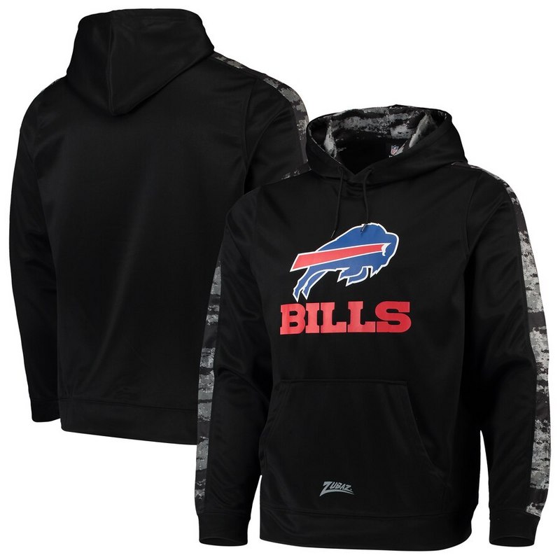 Buffalo Bills Zubaz Tonal Oxide Pullover Hoodie Black
