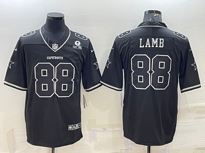 Nike Cowboys 88 CeeDee Lamb Black Shadow Est 1960 Patch Vapor Limited Jersey