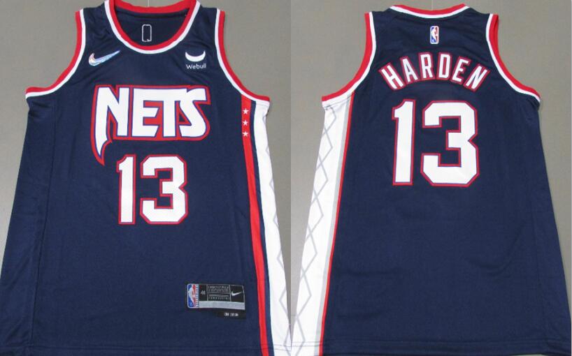 Nets 13 James Harden Navy Nike Diamond 75th Anniversary City Edition Swingman Jersey