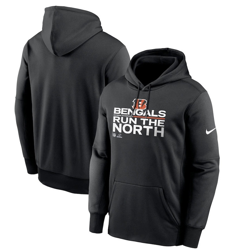 Cincinnati Bengals Nike 2021 AFC North Division Champions Trophy Collection Pullover Hoodie Black - Click Image to Close