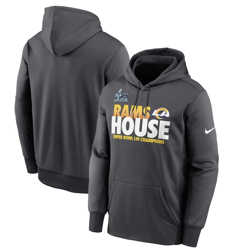 Los Angeles Rams Nike Super Bowl LVI Champions Alternate Local Pack Pullover Hoodie Gray - Click Image to Close