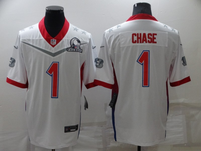 Nike Bengals 1 Ja'Marr Chase White 2022 NFC Pro Bowl Limited Jersey