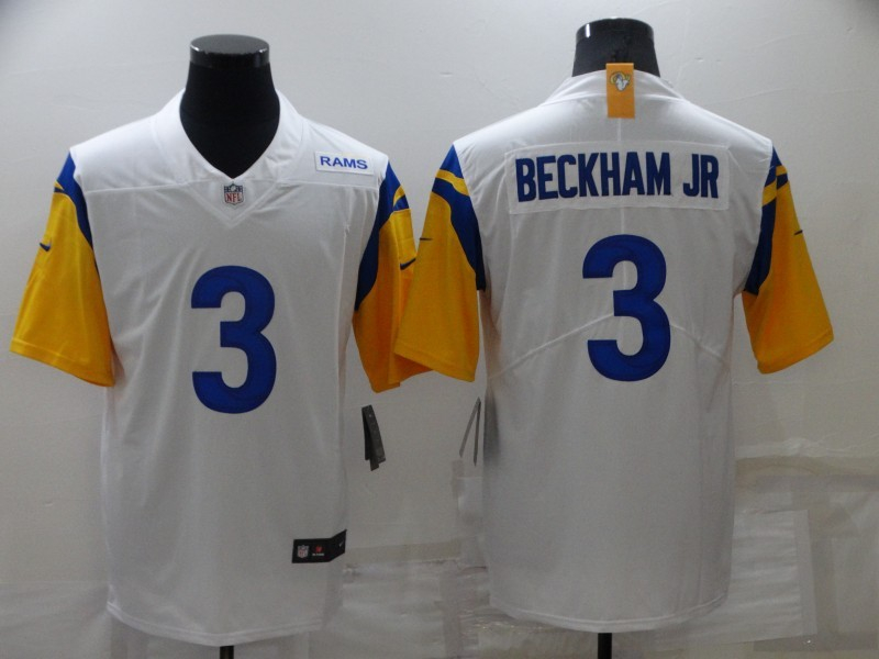 Nike Rams 3 Odell Beckham Jr. White Vapor Untouchable Limited Jersey - Click Image to Close