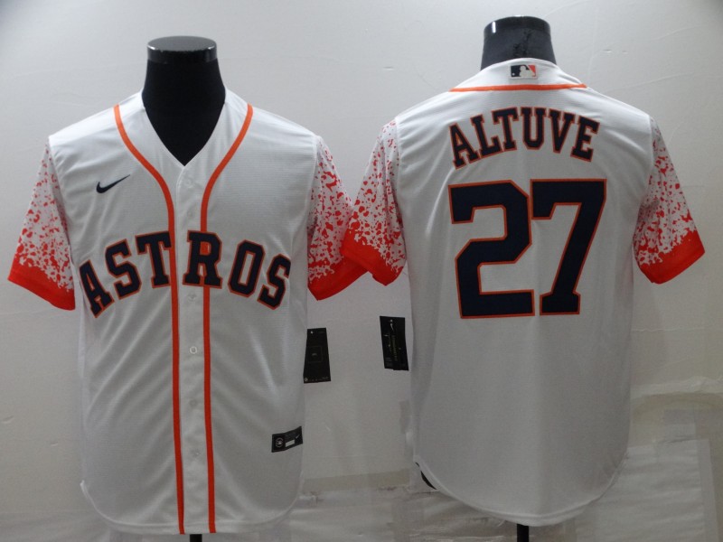 Astros 27 Jose Altuve White Nike Drift Fashion Cool Base Jersey