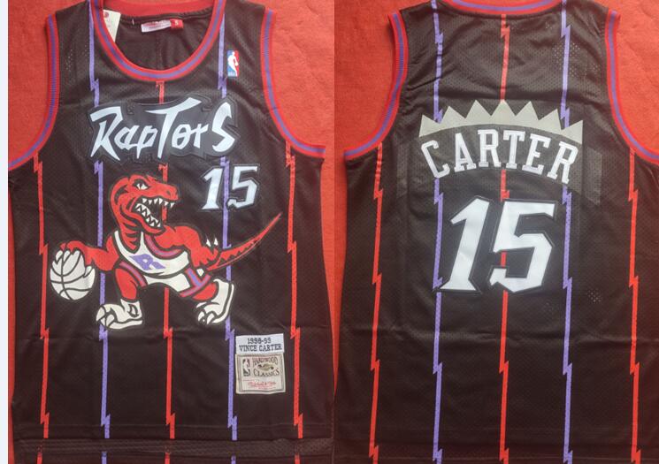 Raptors 15 Vince Carter Black 1998-99 Hardwood Classics Jersey