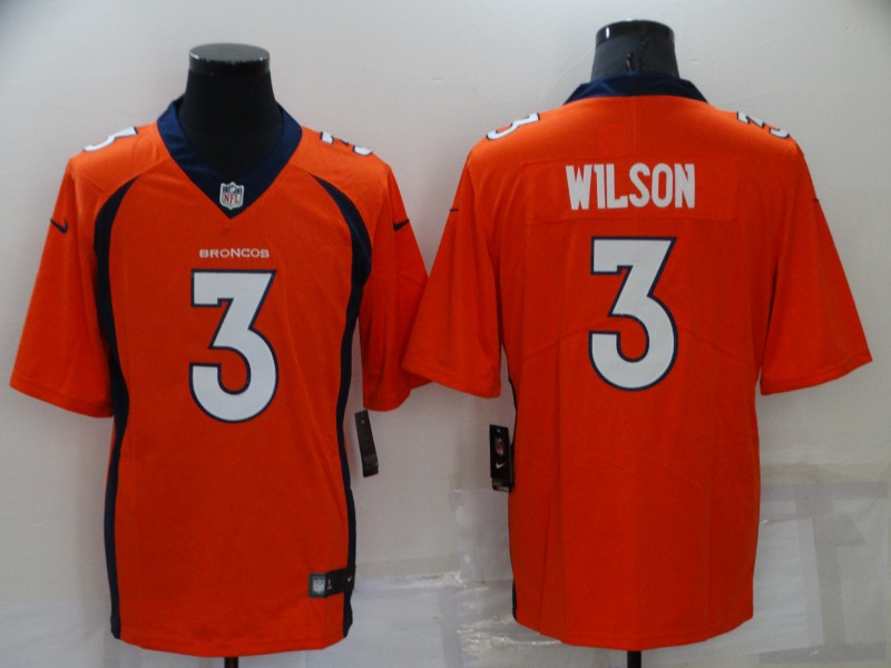 Nike Broncos 3 Russell Wilson Orange Vapor Untouchable Limited Jersey