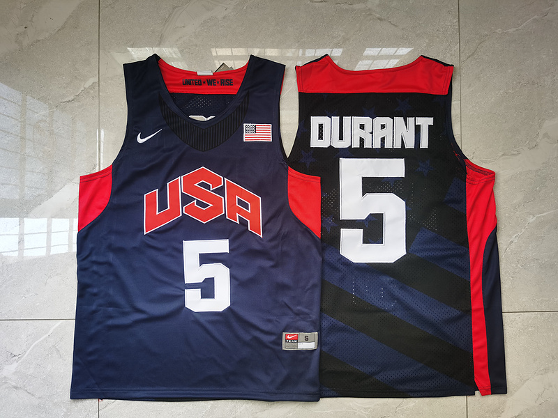 USA 5 Kevin Durant Navy 2012 Olympic Basketball Team Jersey