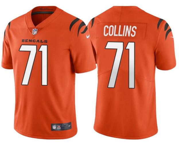 Nike Bengals 71 La'el Collins Orange Vapor Limited Jersey - Click Image to Close