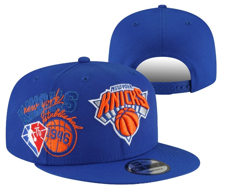 Knicks Team Logo Blue 75th Anniversary Adjustable Hat YD