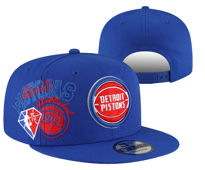 Pistons Team Logo Blue 75th Anniversary Adjustable Hat YD