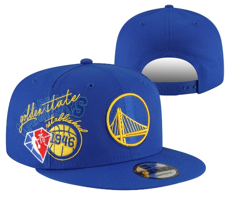 Warriors Team Logo Blue 75th Anniversary Adjustable Hat YD