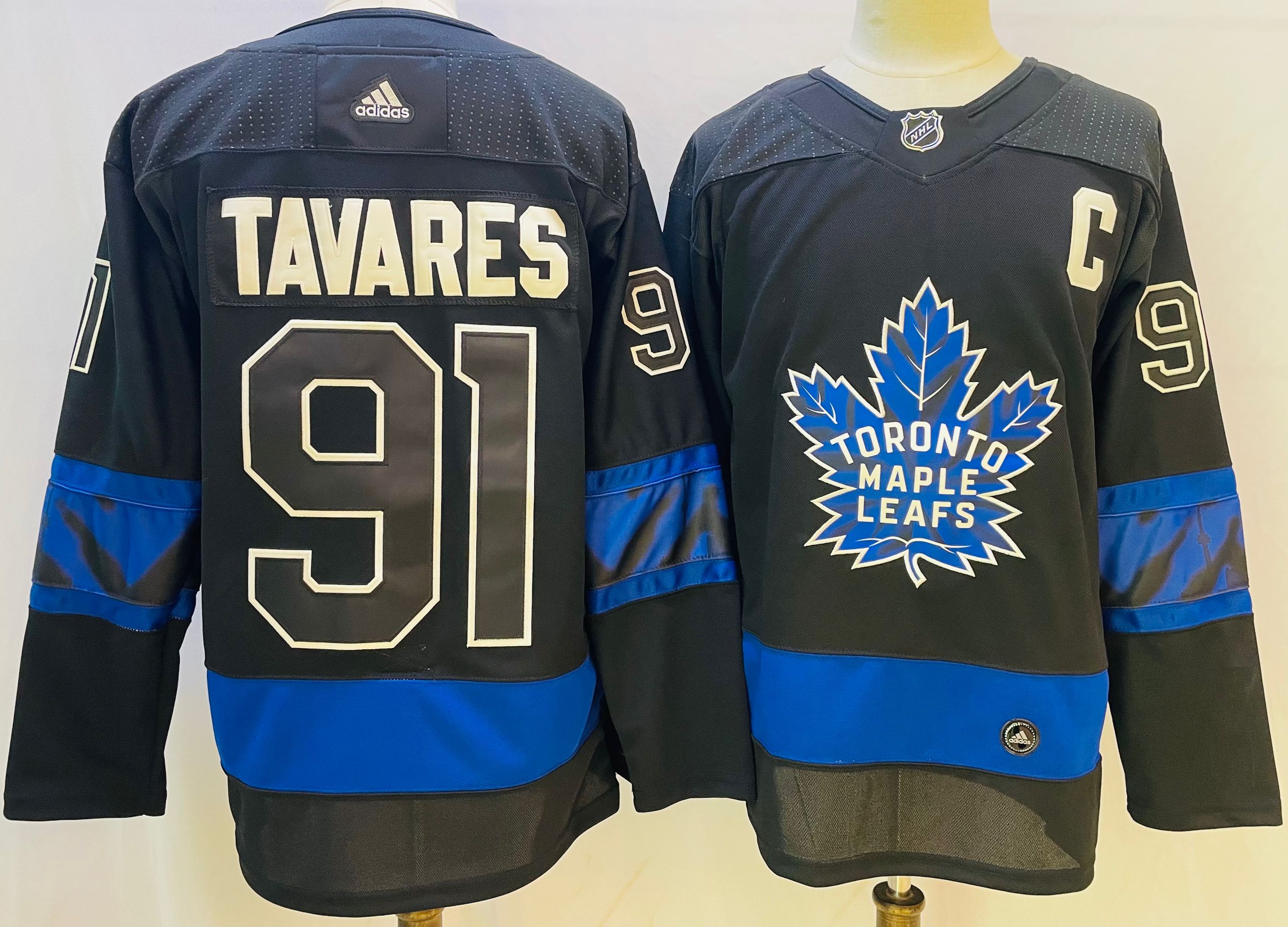 Maple Leafs 91 John Tavares Black Alternate Premier Breakaway Reversible Adidas Jersey
