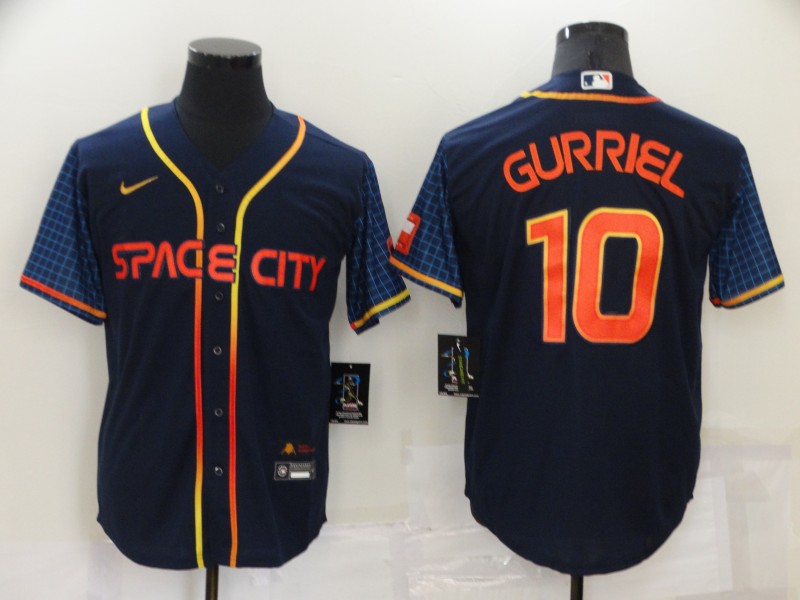 Astros 10 Yuli Gurriel Navy Nike 2022 City Connect Cool Base Jersey
