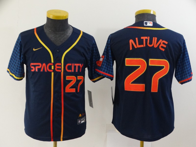 Astros 27 Jose Altuve Navy Youth Nike 2022 City Connect Cool Base Jerseys